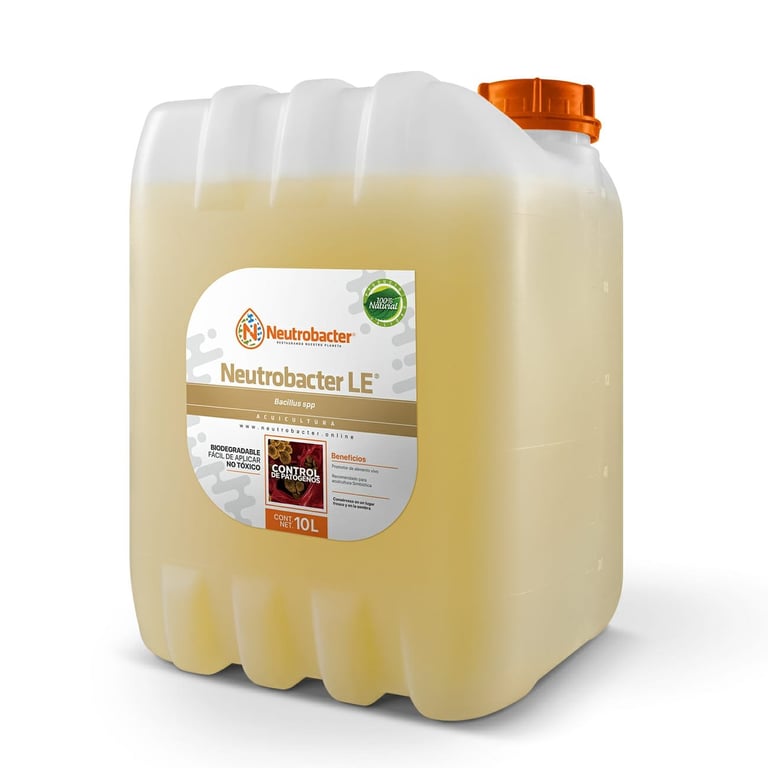 Contenedor grande de Neutrobacter LE líquido de limpieza amarillo con tapón dosificador naranja